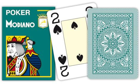 MODIANO Cristallo - 100% Plastik Kartenspiel, 4 Pips / Eckzeichen im Jumbo Index