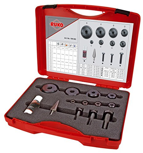 Ruko R109003 Spezialstahl Schraubloch-Set in Kunststoffkoffer, schwarzes Finish, 13-teilig