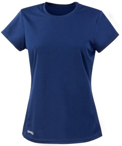 Spiro Womens/Ladies Sports Quick-Dry Short Sleeve Performance T-Shirt (XL) (Navy)