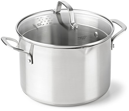 Calphalon Classic Stainless Steel Cookware Stock Pot, 6 Quart, Silver