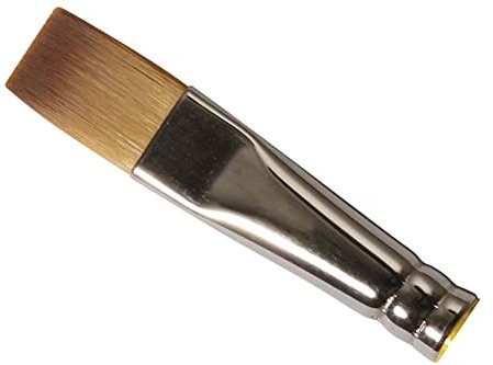 Daler-Rowney System3 Acrylic Brush, Synthetic Hair, Short Handle, Short Flat, 1/2in
