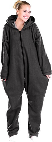 PEARL basic Kuschelanzug Herren: Jumpsuit aus flauschigem Fleece, schwarz, Größe M (Kuschelanzug Männer, Kuschel Jumpsuit Herren, Geschenk Damen)