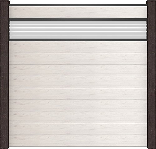 DesignFence 210717143000000 Zaun, Duo-weiß, 180 x 1.9 x 180 cm