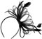 Caprilite Black Fascinator Headband Large Wedding Ascot Races Net Hat Feathers