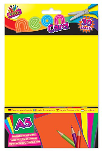 ARTBOX 30 Sheets A5 Neon Card Assorted Colours, 6876
