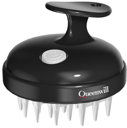 Electric Hair Massager, 2 Modes Soft Vibration Scalp Massage Shampoo Brush for Deep Hair Clean and Head Muscle Relax, Battery Powered & Waterproof – Black