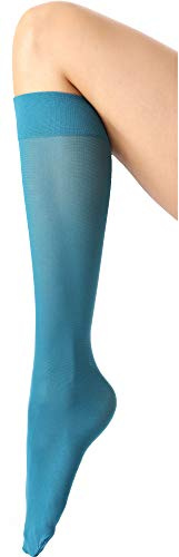 Merry Style Damen Kniestrümpfe MSSST8001 (Petrol, Einheitsgröße)