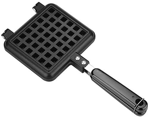 Gaufrier Manuel, Gaufrier Antiadhésif à Gaz de Cuisine Domestique Outil de Cuisson pour Plaque de Cuisson pour Moule à Moule à Pan (Noir)