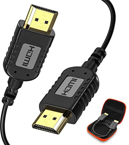 Cable HDMI 0.8 Metros, Flexible y Delgado Cable HDMI Ultra Thin, Soporte de Alta Velocidad Ultra HD 4K@60Hz, Ethernet, ARC, HDR, Compatible para Nintendo Switch, PS3, PS4, Xbox, TV, PC, Laptop
