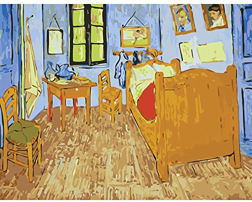 Peinture par Numéro Adulte Van Gogh Family Landscape Toile Couleur Peinture Cadeau De Noël Décor À La Maison sans Cadre 40X50Cm Enfant Zhxx