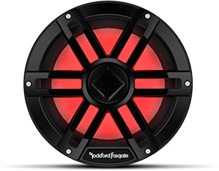 Rockford Fosgate Marine M1D4-10B Color OPTIX - 25cm D4 Subwoofer schwarz | 4-Ohm-Dual-Schwingspulen, bietet ultrahelle mehrfarbige LED-Beleuchtung