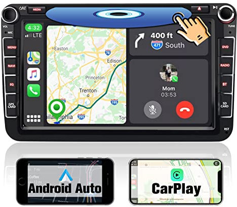AWESAFE Android 13.0 [2GB+32GB] Radio Coche con Pantalla 2 DIN CD/DVD para VW, Autoradio CarPlay/Android Auto para VW con GPS/Bluetooth/RDS/USB/FM/SD/RCA, Admite Mandos del Volante y Aparcamiento
