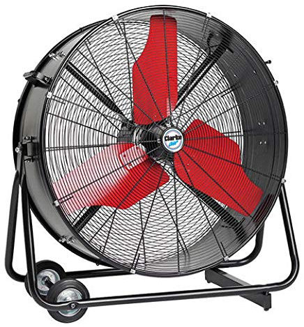 Clarke CAMAX24 Extra High Output 24 Drum Fan, 230V, 2-Speed, 360° Tilt, Energy Efficient A-Rated Cooling Fan
