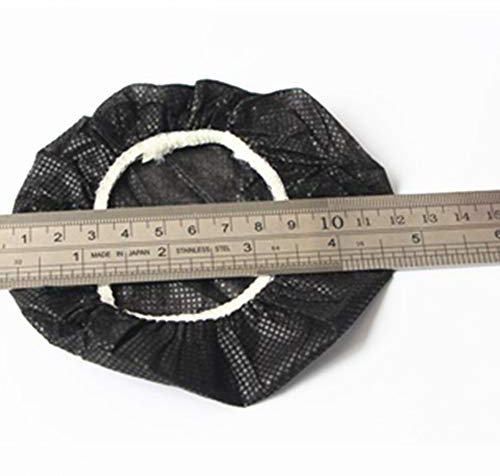 Paquete de 100 Fundas sanitarias no Tejidas para Auriculares de 11 cm, Fundas Desechables para Auriculares, Almohadillas higiénicas para Auriculares de Gran tamaño de 8,5-10 cm (Negro)