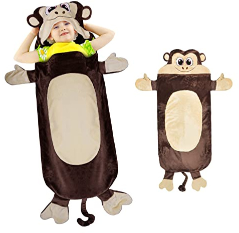 Catalonia Classy Monkey Fleece Blanket, Sleeping Bag Plush Soft Flannel Fleece All Seasons, Snuggle Blanket, Best Gifts, 132 x 55 cm