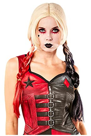 Rubies – Perücke für Erwachsene, Zöpfe, Harley Quinn – The Suicide Squad, I-202627 Halloween
