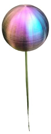 Jürgen Bocker Garten-Ambiente Gartenstecker Rosenkugel 10 cm mit Stab 80 cm aus Edelstahl Rainbow matt gebürstet