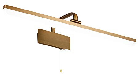 ACMHNC LED Retro Spiegelleuchte Badezimmer Mit Schalter, Braune Bronze Badlampe Vintage Spiegellampe Bad Mit Einstellbar Lampenschirm, Wandleuchte Innen IP44,4000K Schminklicht Schminktisch,51cm/10w