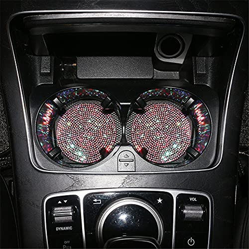 Herbests Auto-Untersetzer für Getränkehalter, 2 Stück, Untersetzer, Glitter, Strass, PVC, Tasse, Automatte, Innenzubehör, Universal, rutschfest, wasserdicht, Tasse