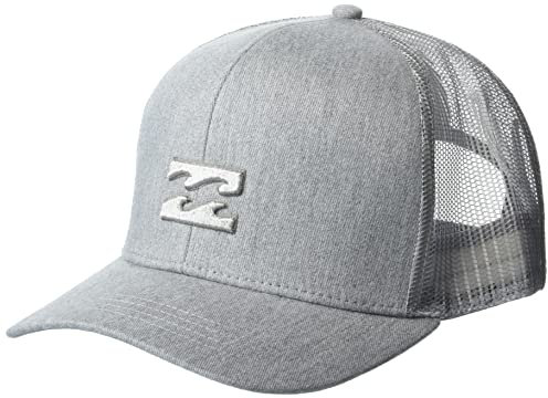 Billabong Herren Trucker-Mütze für den ganzen Tag, Verstellbarer Netzrücken Baseballkappe, Grau meliert, Einheitsgröße