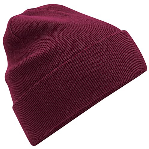 Beechfield B45N Organic Cotton Original Cuffed Beanie - Burgundy