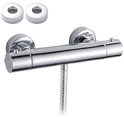 Robinet de cuisine Bain Douche Robinet thermostatique douche Robinets ROBINET Mitigeur thermostatique Mélangeur de douche Salle de bains double sortie robinet (Color : Silver)