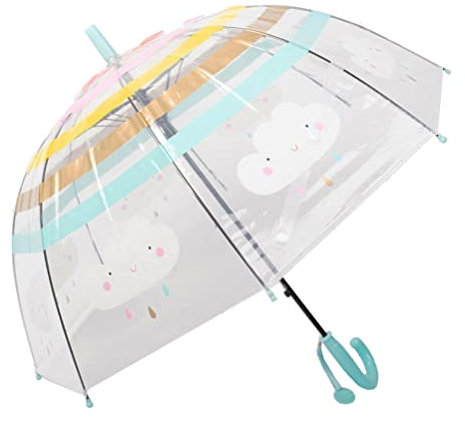 ThreeH Parapluie à Bulles pour Enfants Ouverture Automatique 8 côtes avec Support de Parapluie en Fibre de Verre résistant au Vent pour garçons Filles âgés de 3 à 10 Ans,Bleu