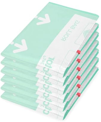 Compactor - Lot de Sacs sous Vide de Voyage Roll-up L, 6 sachets, Rangement Valise Cabine Avion, Camping, Compression Manuelle sans aspirateur, idéal pour vêtements, t-Shirts, Polos, Pulls, Pantalons