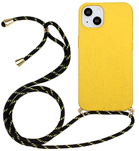 CoverKingz Handykette kompatibel mit iPhone 14 Plus - Handyhülle Case Schutzhülle Silikonhülle Cover - Handy Hülle zum Umhängen Gelb