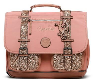 Cameleon Cartable scolaire Rose 38cm Vintage Fantasy avec 2 compartiments - Idéal pour l'école primaire et la rentrée scolaire en CP, CE1 et CE2 pour fille et garçon