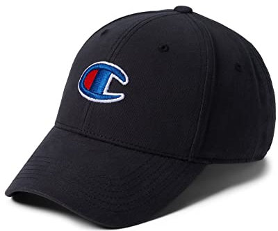 Champion Unisex K perm TZE aus 100% Baumwolle mit Logo, verstellbare M TZE, Schwarzes 3D C Logo, Einheitsgr e