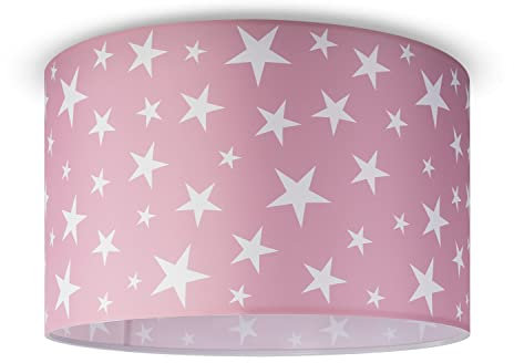 Paco Home Deckenlampe Kinderzimmer Baby Lampenschirm Deckenleuchte Stoff Rund Wolken Himmel Sterne Kinderlampe E27