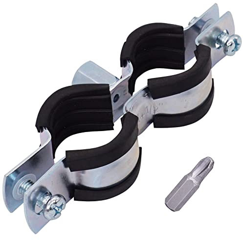 SKIR'CO Staffa doppia per tubi con rivestimento in gomma per tubi da 20-24 mm, morsetto per tubi, supporto per tubi per montaggio a parete e a soffitto