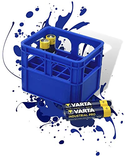 Batterie Bier Kasten Batteriekasten Batteriekiste Batteriebox Aufbewahrungsbox Minikiste Minibox für Aufbewahrung von Batterien AA, AAA, 9V, Leerkiste - 3D gedruckt (AAA, Blau)