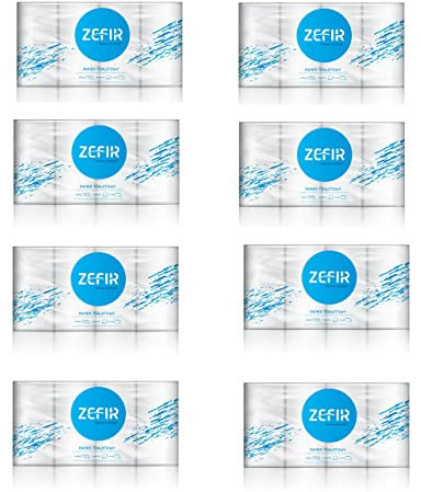 64 Rollen Toilettenpapier 3-lagig / 250 Blatt Zellstoff/Rollenlänge 27,5 m/(8x8 Rollen)