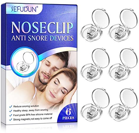 Schnarchstopper Anti Schnarch Nasenclip, 6pcs Schnarchen Stopper Nasenklammer Nasenspreizer Anti Snoring Nasendilatator, Magnetischer Schnarchschutz für komfortablen Schlaf und Bessere Atmung