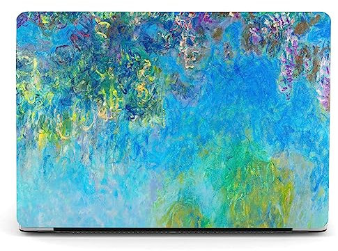 Berkin Arts Hülle für 15 Microsoft Surface Laptop 5/4/3, 2022, 2021, 2019 Metalltastatur Modell 1872/1873/1953/1979 mit Tastaturschutz & Displayschutz Cloisonnismus(Claude Monet - Glyzinie)