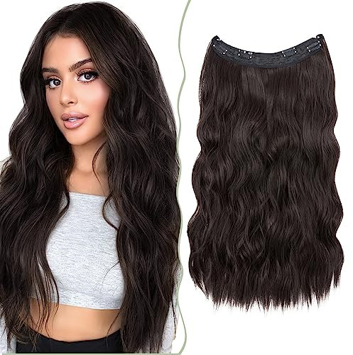 SEGO Secrets Hair Extensions Lange Haarteile mit Unsichtbarem Draht Haarverlängerung Gewellt wie Echthaar 60 cm