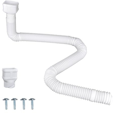 Prestantious 16.5ft Long Gutter Downspout Extensions Drainage Pipe, White