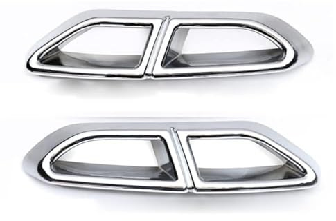 ANRAM Endrohrabdeckung Auspuffblende Für VW Passat B8 Variant R-line 2015 2016 2017 2018 2019,Schalldämpfer Auspuffrohrabdeckung Trim Car Styling Externes ZubehöR,B-Silver