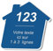 Plaque gravée personnalisée autocollante pour nom et numéro de boîte aux lettres en forme de maison design – bleu foncé - format 8x8 cm