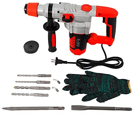 BAOCHADA 2200W Bohrhammer Schlagbohrmaschine, Elektrischer Stemmhammer Multifunktions Elektrobohrhammer mit Koffer, 30 Zylinder SDS-Plus Meißelhammer Abbruchhammer Bohrsatz, 50 Hz, 0-930U/Min