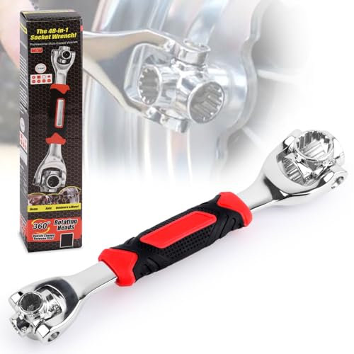 Llave de Vaso Universal 52 en 1, Llave de Vaso Multifunción, Llave Giratoria de 360 Grados, Llave de Carraca, para Mantenimiento del Hogar, Reparación Personal y Más