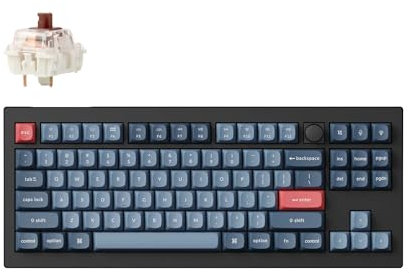Keychron V3 Max TKL Custom Wireless Mechanische Tastatur, 2.4 GHz/Bluetooth/USB-C 3-Mode RGB, QMK/VIA Programmierbare Makros, Hot-Swap PBT Tastenkappen für Mac Windows Gateron Jupiter Brown