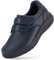 FitVille Chaussure Diabetique Femme Extra Large Chaussures Cuir Confort Chaussures Orthopédiques Scratch Chaussures de Marche Pieds Sensibles pour Pieds Gonflés Bleu 36 EU Large