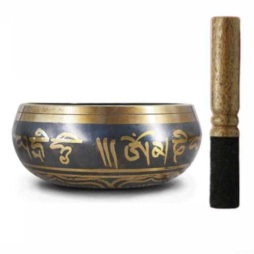 Ensemble de bols chantants tibétains avec bol sonore martelé à la main au Népal pour la méditation, le yoga (diamètre 8 cm)