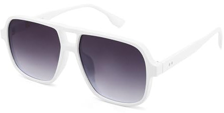 COASION Retro Sonnenbrille für Damen Herren - XL Übergroß 70er Jahre Sonnenbrille UV400 Schutz Trendy Double Brücke Rahmen Brille