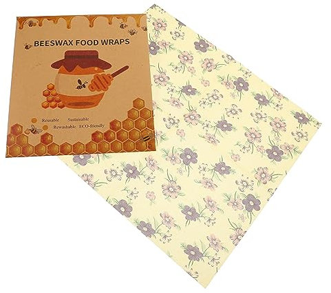 BCOATH 3stücke Teiliges Bienenwachstücher Für Lebensmittel Wiederverwendbare Umweltfreundliche Frischhaltefolie Aus Bio Die Aufbewahrung Von Brot Käse Obst Und