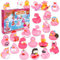Adventskalender 2024 Mädchen,Rosa Ente Adventskalender 2024 kinder,Enten Adventskalender,Weihnachts Adventskalender Box für Mädchen und Jungens,Badespielzeug für Kinder