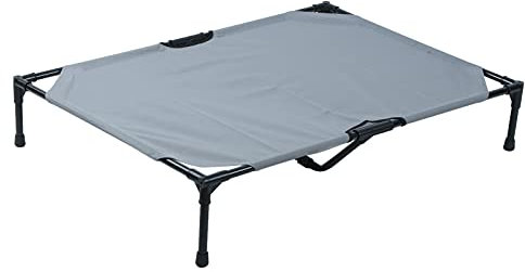 Fockety Erhöhtes Hundebett, Atmungsaktives Netzgewebe, Tragbar, 40 Kg Belastbar, Tragbares Hundebett, Waschbarer Bezug, rutschfeste Füße, 105 X 72 X 19 cm, Kühlendes, Erhöhtes Hundebett